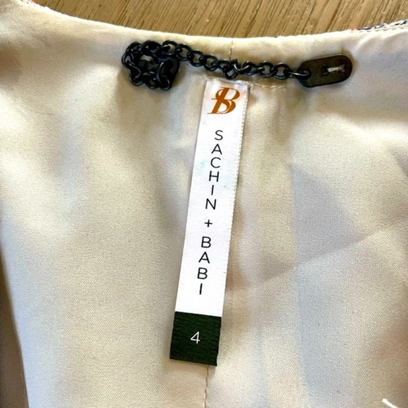 SACHIN + BABI Anthropologie Short Silk-blend Blazer with Unique Fuzzy Co… - Picture 7 of 11